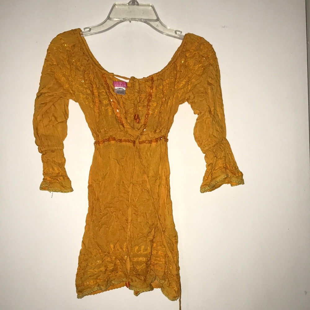 Kids orange dress size 6 EUC